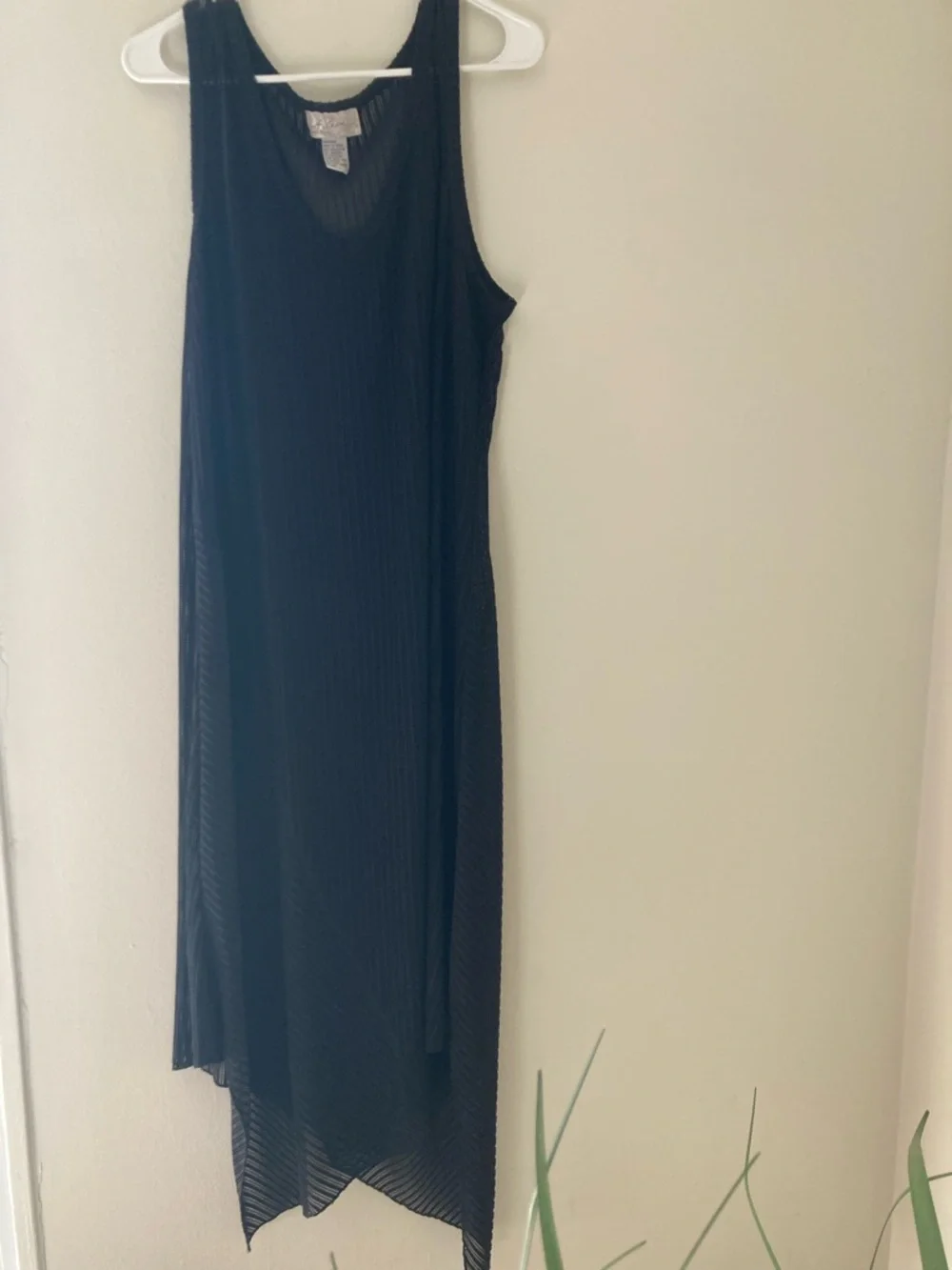 J. Valdi Simple Black Maxi Tank Cover Up Dress - Picture 2 of 5